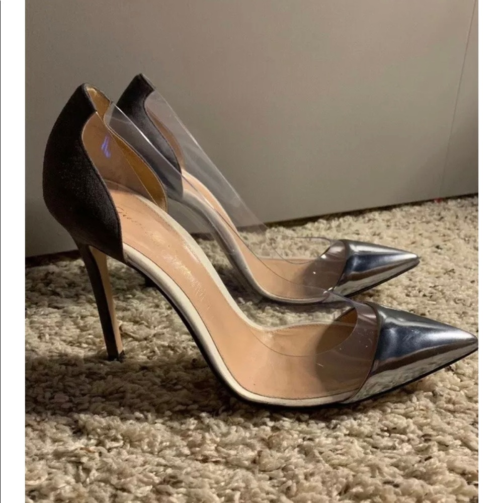 Gianvito Rossi SILVER & Clear heels